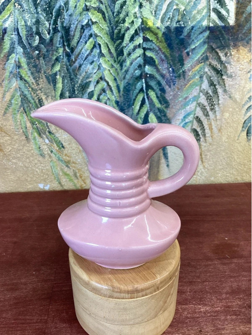 Vintage 5.5” Pink Shawnee Pottery Ribbed Pitcher Vase